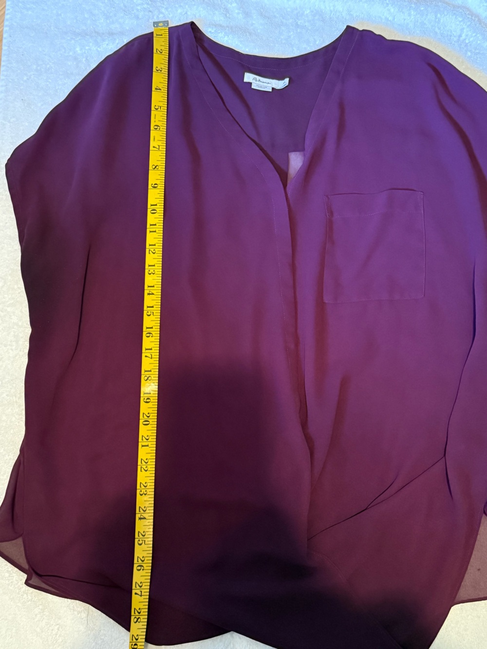 Reitmans Plum Draped V-Neck Blouse - Picture 6 of 6